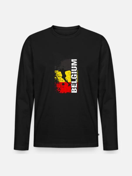 Belgium Soccer National Team - Gift - Men's Premium Organic Long Sleeve Shirt - black