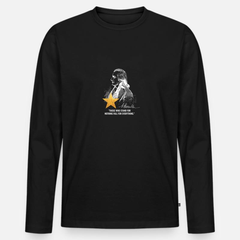 Alexander Hamilton US Gründervater - Männer Premium Bio Langarmshirt - Schwarz