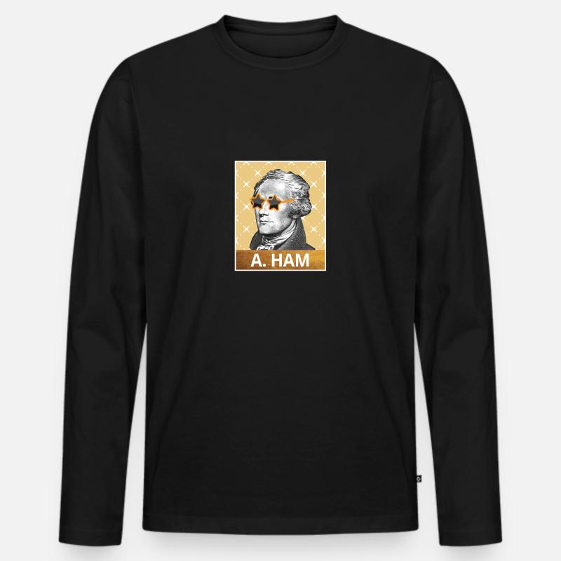 Alexander Hamilton - Männer Premium Bio Langarmshirt - Schwarz