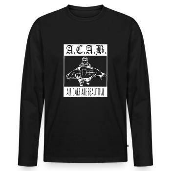 ACAB carp angler carp fishing angler shirt - Men's Premium Organic Long Sleeve Shirt - black - Front - Nico (187cm)