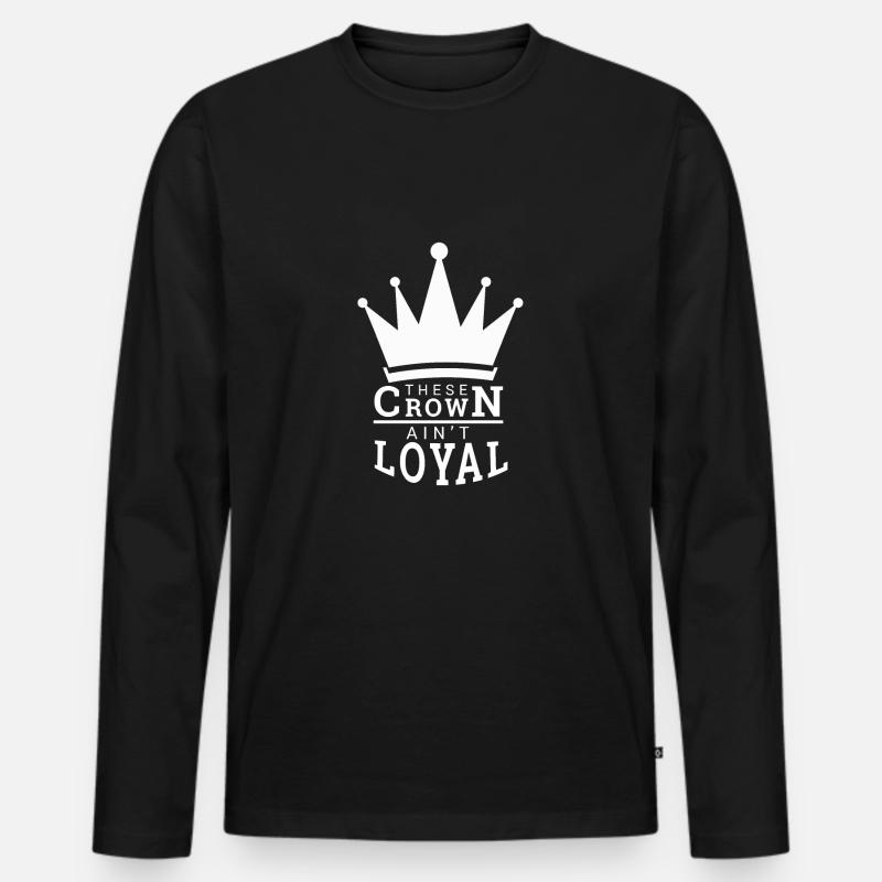 The Crown - Männer Premium Bio Langarmshirt - Schwarz