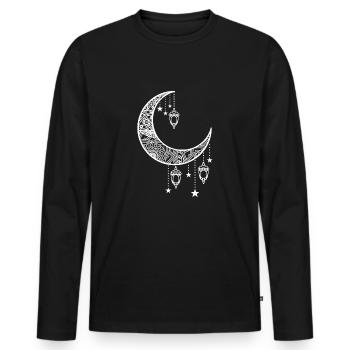 Chemise de mandala Moon Spirit Spirituality Chemise de yoga - T-shirt manches longues Premium bio Homme - noir - Devant - Nico (187cm)