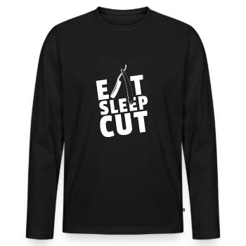 Barber Shop Barbiere Barbier shirt Geschenk Bart - Männer Premium Bio Langarmshirt - Schwarz - Vorne - Nico (187cm)