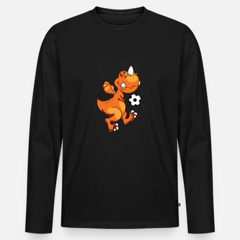 Fussball - Männer Premium Bio Langarmshirt - Schwarz