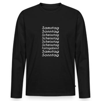 Funny sayings weekdays fucking monday gift - Men's Premium Organic Long Sleeve Shirt - black - Front - Nico (187cm)