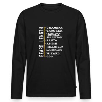 Barbe Chemises pour Hommes Barbe Longueur Barbe - T-shirt manches longues Premium bio Homme - noir - Devant - Nico (187cm)