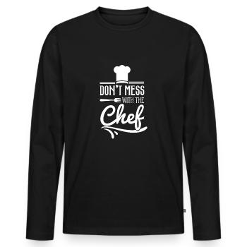 Chef Chef Chef Chef cuisine - T-shirt manches longues Premium bio Homme - noir - Devant - Nico (187cm)