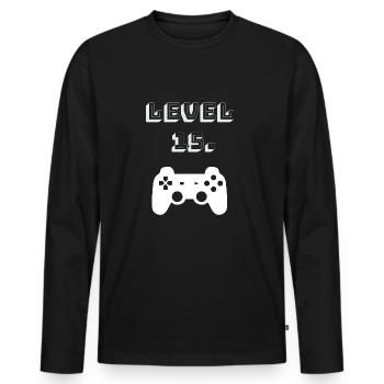 15 Birthday Gift Idea Gaming Geek - 15 Years - Men's Premium Organic Long Sleeve Shirt - black - Front - Nico (187cm)