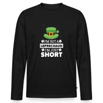 Cool, ich bin kein Kobold, ich bin nur kurz T-Shirt - Männer Premium Bio Langarmshirt - Schwarz - Vorne - Nico (187cm)