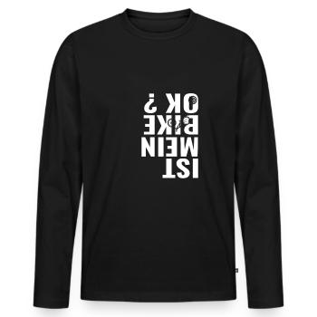 IST MEIN BIKE OK? Downhiller Mountainbike MTB - Männer Premium Bio Langarmshirt - Schwarz - Vorne - Nico (187cm)