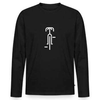 Cycliste Tshirt Cadeau Vélo de route Cyclisme - T-shirt manches longues Premium bio Homme - noir - Devant - Nico (187cm)