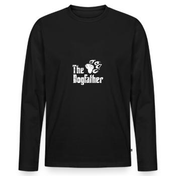 Father's Day Gift - The Dogfather Parody Shirt - Männer Premium Bio Langarmshirt - Schwarz - Vorne - Nico (187cm)