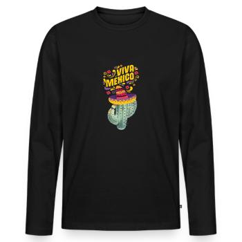 Sombrero Mexique cactus disant fête tequila hochet - T-shirt manches longues Premium bio Homme - noir - Devant - Nico (187cm)