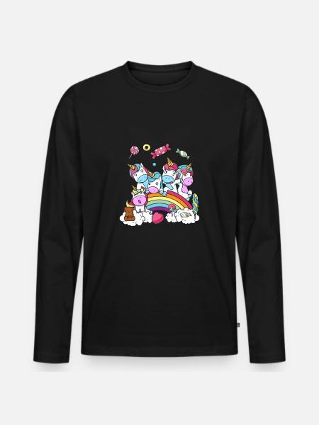 Birthday Gift Unicorn Party Daughter - Men's Premium Organic Long Sleeve Shirt - black
