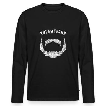 Novembeard Geschenk November Shirt Lustige Bart - Männer Premium Bio Langarmshirt - Schwarz - Vorne - Nico (187cm)
