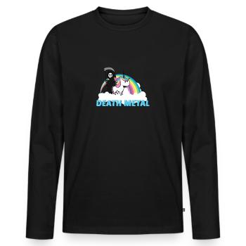 Funny Death Metal Shirt Gift Bet Lost - Men's Premium Organic Long Sleeve Shirt - black - Front - Nico (187cm)