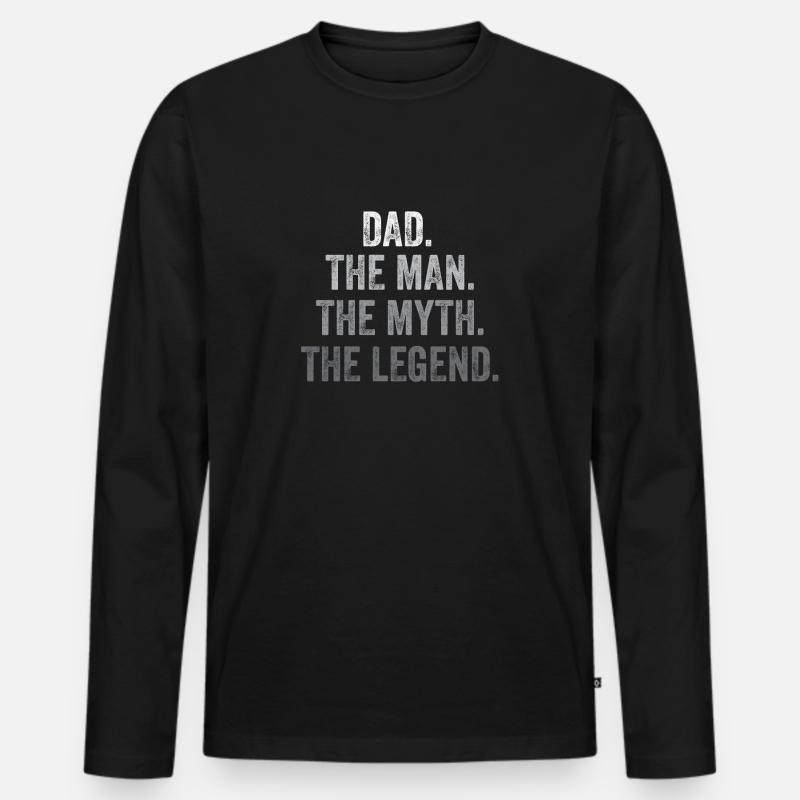 DAD - THE LEGEND - Männer Premium Bio Langarmshirt - Schwarz