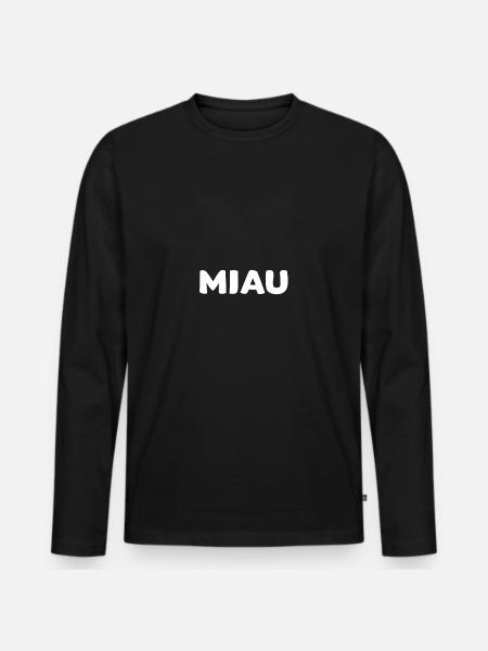 meow - Men's Premium Organic Long Sleeve Shirt - black
