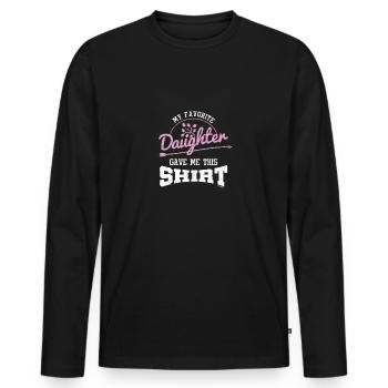 Ma fille préférée - T-shirt manches longues Premium bio Homme - noir - Devant - Nico (187cm)