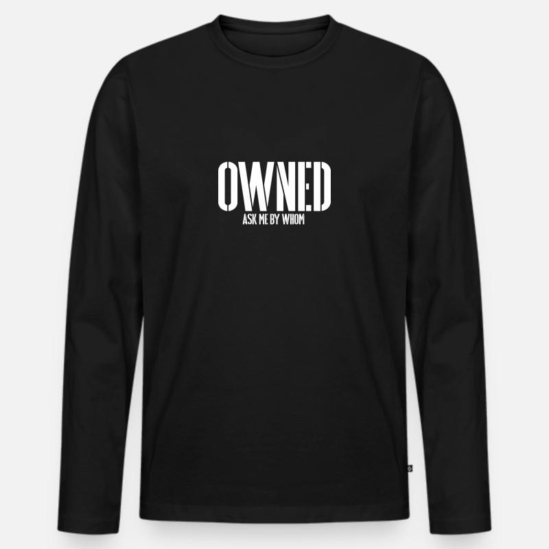 OWNED BDSM SLAVE Sub Devotion Bondage T-shirt manches longues Premium bio Homme