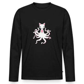 Manga Geschenk Maedchen Katze Tintenfisch Tochter - Männer Premium Bio Langarmshirt - Schwarz - Vorne - Nico (187cm)