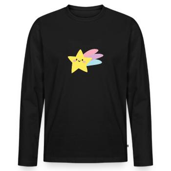 Étoile filante enfant étoile comète cadeau Maedchen - T-shirt manches longues Premium bio Homme - noir - Devant - Nico (187cm)
