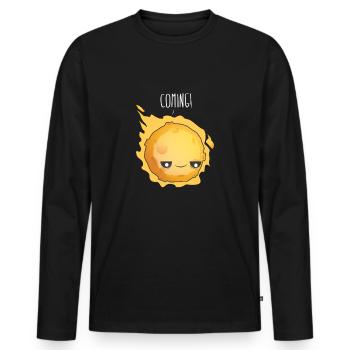 Spruch Party Sonne Komet Sternschnuppe Planet All - Männer Premium Bio Langarmshirt - Schwarz - Vorne - Nico (187cm)