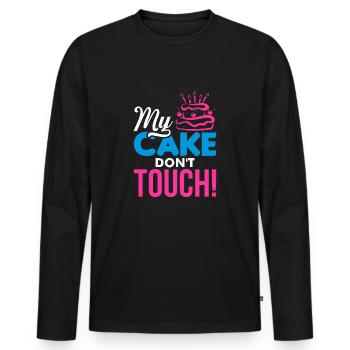 gâteau d'anniversaire - T-shirt manches longues Premium bio Homme - noir - Devant - Nico (187cm)