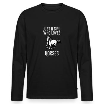 Horse equestrian equestrian pony equestrian sport dressage - Men's Premium Organic Long Sleeve Shirt - black - Front - Nico (187cm)