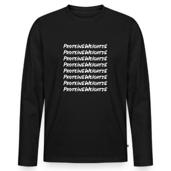 Entraînement des protéines et des poids Fitness Bodybuilding - T-shirt manches longues Premium bio Homme - noir - Devant - Nico (187cm)