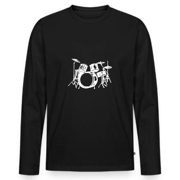 Tambour Drumstick Drumstick Band Metal Rock cadeau - T-shirt manches longues Premium bio Homme - noir - Devant - Nico (187cm)