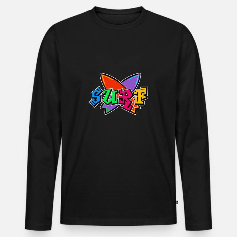 Surfen - Männer Premium Bio Langarmshirt - Schwarz