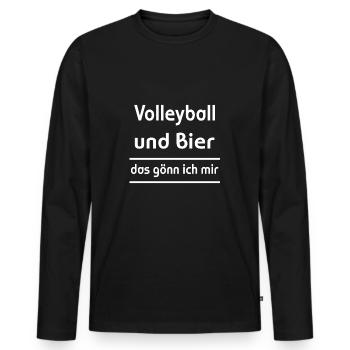 Volleyball Bier Gönn Ich Mir Set Netz Sport Spiel - Männer Premium Bio Langarmshirt - Schwarz - Vorne - Nico (187cm)