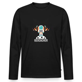 Geocacher - Joli design pour toute la famille - T-shirt manches longues Premium bio Homme - noir - Devant - Nico (187cm)