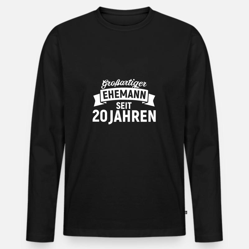 Ehemann - Männer Premium Bio Langarmshirt - Schwarz