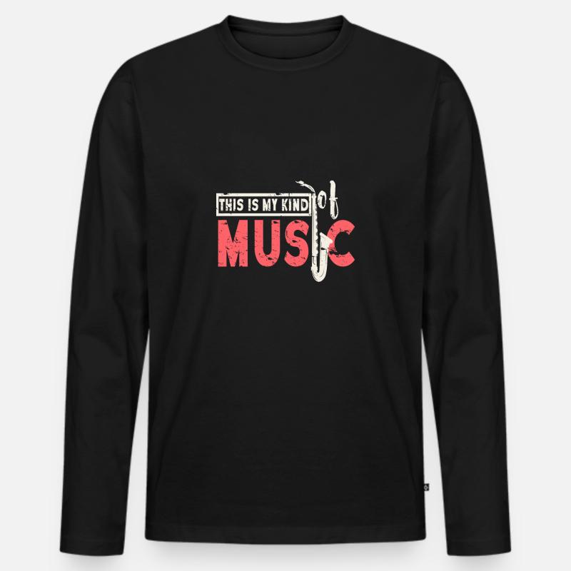 Saxophon - Männer Premium Bio Langarmshirt - Schwarz