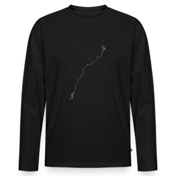 montée - T-shirt manches longues Premium bio Homme - noir - Devant - Nico (187cm)