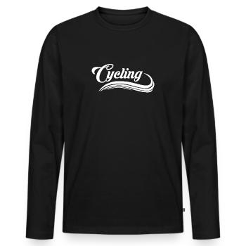 Cycling - Männer Premium Bio Langarmshirt - Schwarz - Vorne - Nico (187cm)