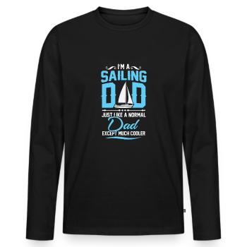 Sailing dad - Men's Premium Organic Long Sleeve Shirt - black - Front - Nico (187cm)