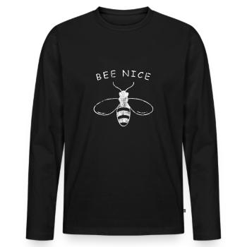 Bee Nice Bee Gift Save The Bees Shirt - Men's Premium Organic Long Sleeve Shirt - black - Front - Nico (187cm)