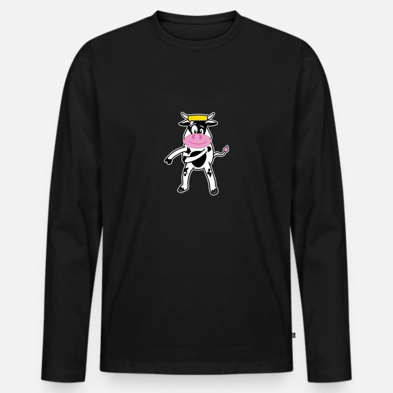 Floss Dance Move Kuh - Männer Premium Bio Langarmshirt - Schwarz