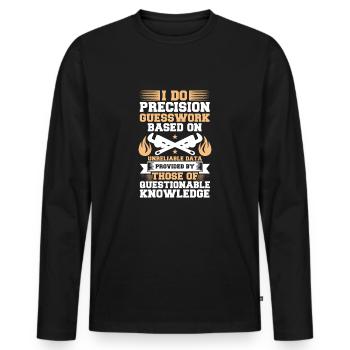 Pipefitters precision - Men's Premium Organic Long Sleeve Shirt - black - Front - Nico (187cm)