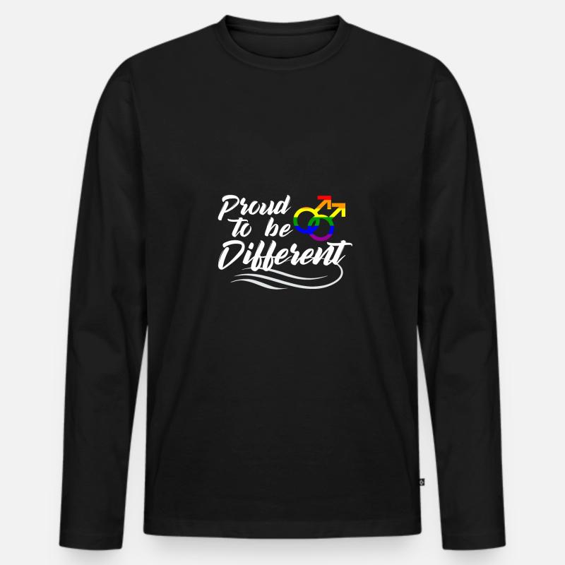 Proud to be different - Männer Premium Bio Langarmshirt - Schwarz