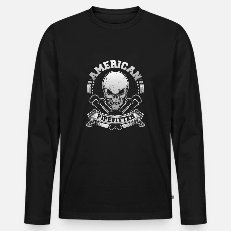 American Pipefitter - Männer Premium Bio Langarmshirt - Schwarz