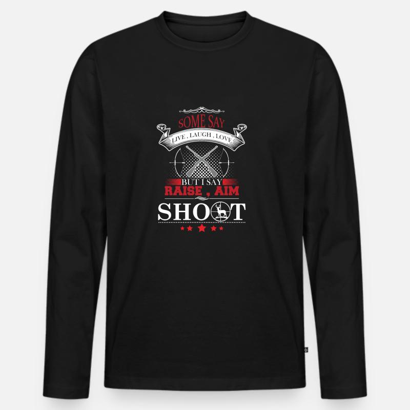 Raise Aim Shoot - Männer Premium Bio Langarmshirt - Schwarz