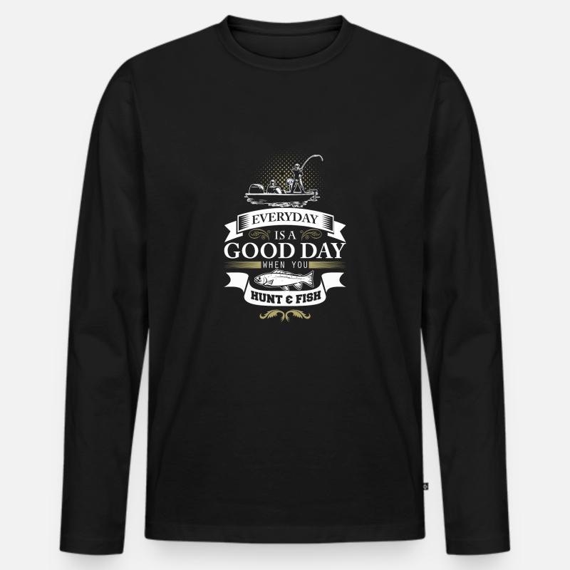 Hunt and fish! - Männer Premium Bio Langarmshirt - Schwarz