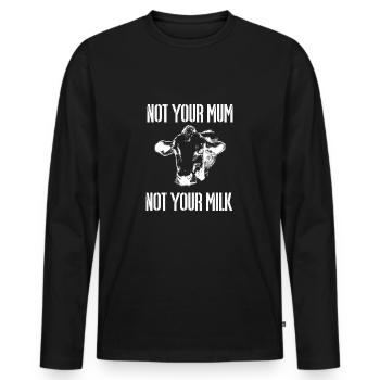 Not your milk animal welfare cow cow cow Vegan - Men's Premium Organic Long Sleeve Shirt - black - Front - Nico (187cm)