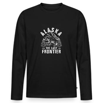Alaska - T-shirt manches longues Premium bio Homme - noir - Devant - Nico (187cm)