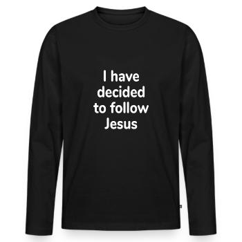 Love Jesus Dieu Bible religion - T-shirt manches longues Premium bio Homme - noir - Devant - Nico (187cm)