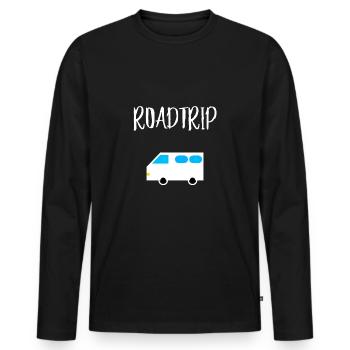 ROAD TRIP - T-shirt manches longues Premium bio Homme - noir - Devant - Nico (187cm)